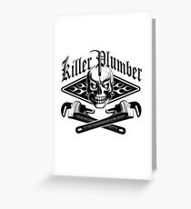 Plumber Skull and Wrenches 3.1 Greeting Card