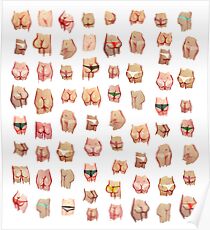 Wasserfarbe Butts Poster