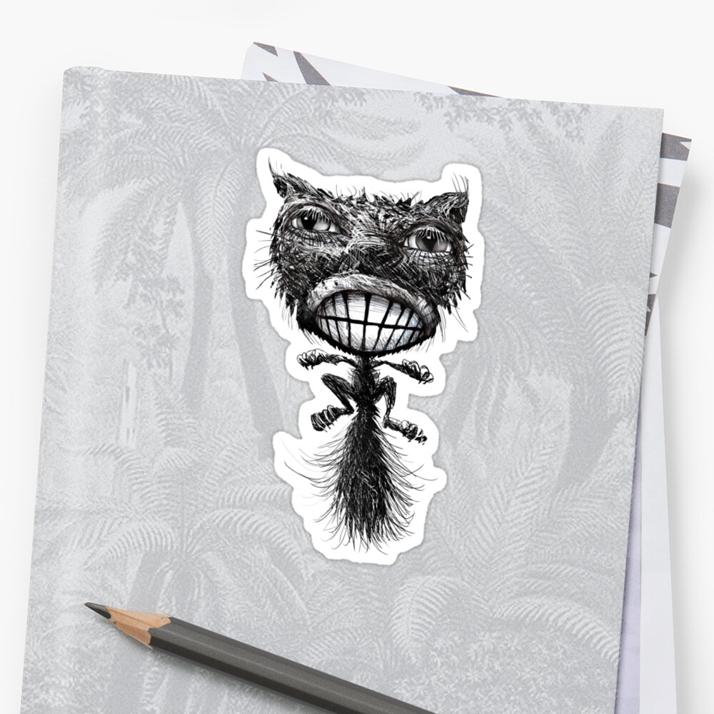 "Frazzled Cat" Sticker by Lefrog | Redbubble