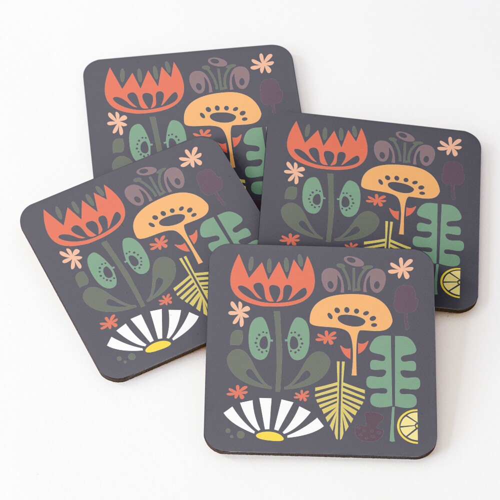 Scandinavian Wildflowers Coasters (Set of 4)