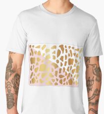 Gold Dark Spot Animal Skin on White and Pink Background Men's Premium T-Shirt