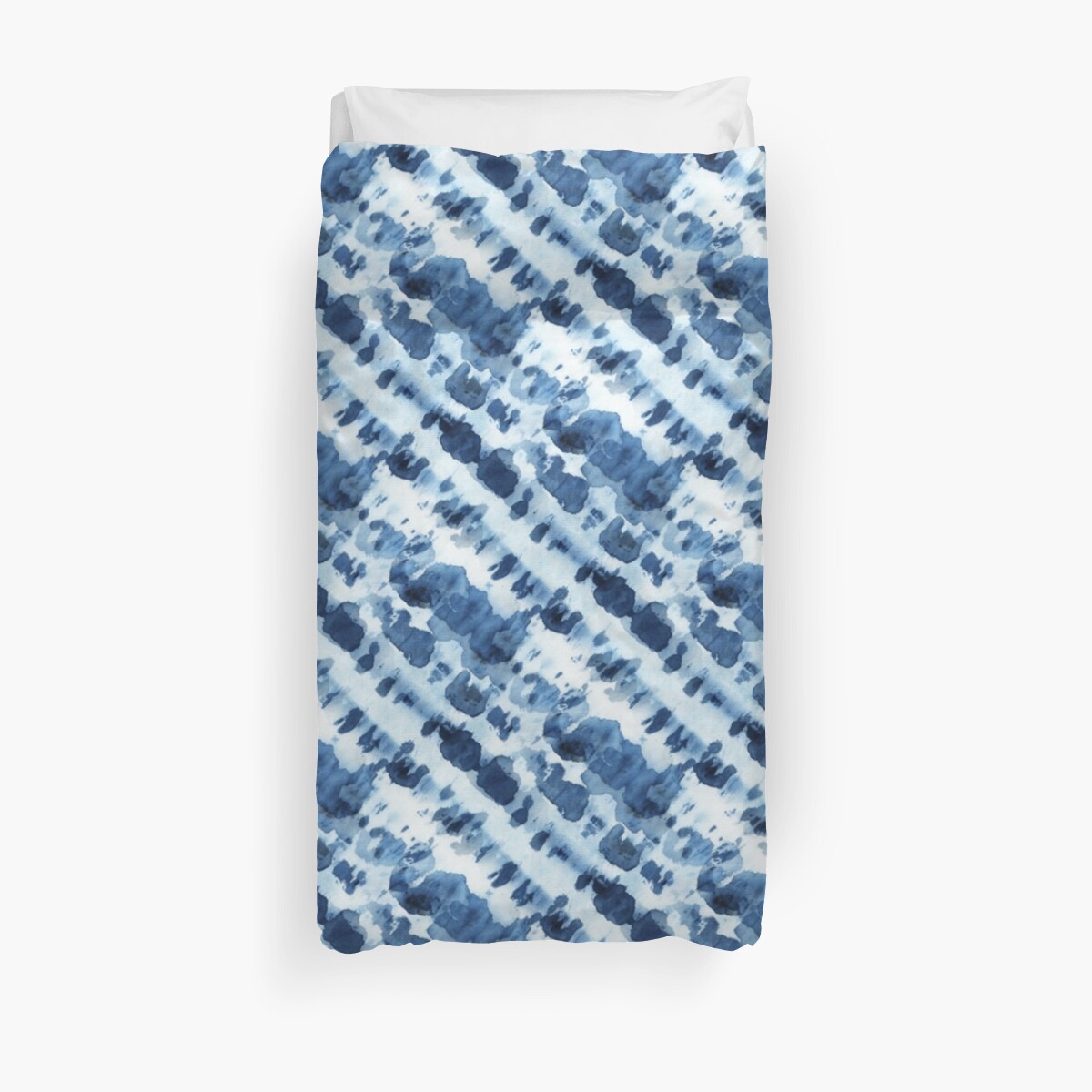 Seamless Tie Dye Pattern Of Indigo Color On White Silk Shibori