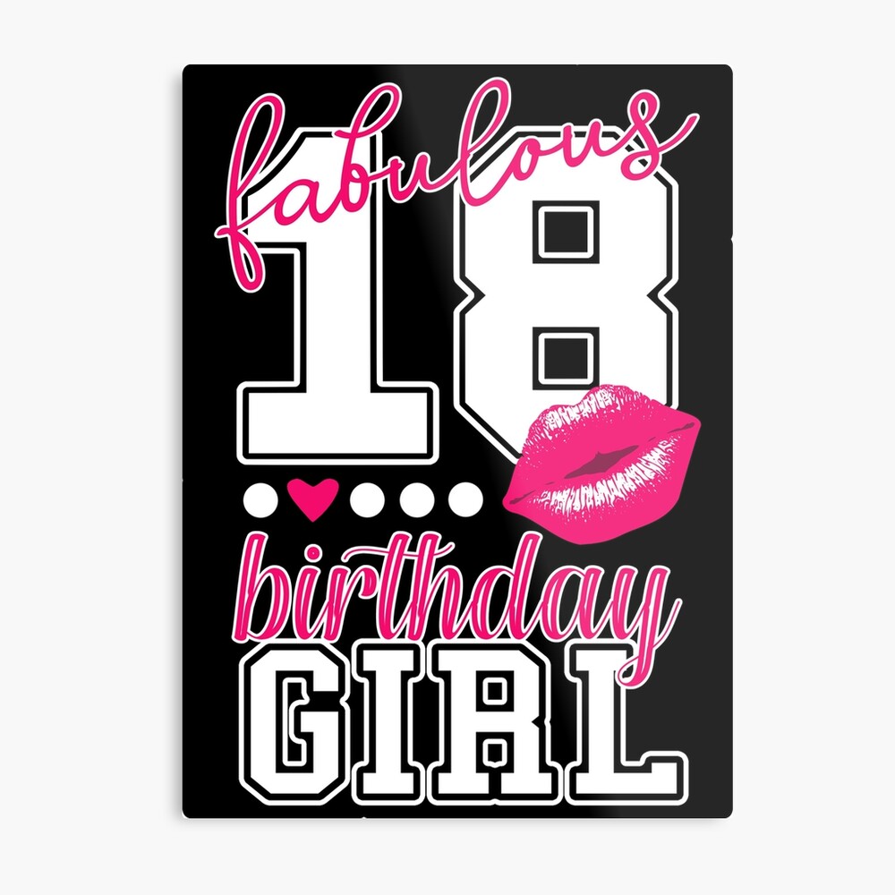 18th-happy-birthday-college-style-girls-shirt-metal-print-by-xsylx