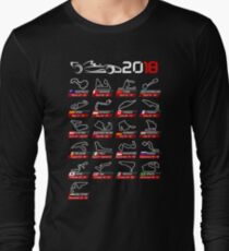Calendar F1 2018 circuits sport Long Sleeve T-Shirt