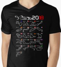 Calendar F1 2018 circuits Men's V-Neck T-Shirt