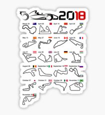 Calendar F1 2018 circuits white Sticker