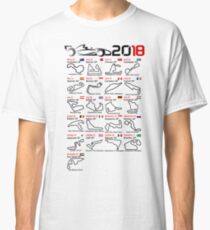 Calendar F1 2018 named circuits white Classic T-Shirt