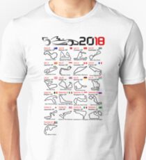 Calendar F1 2018 named circuits white Unisex T-Shirt