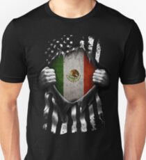 Mexikanische amerikanische Flagge USA Mexiko Slim Fit T-Shirt