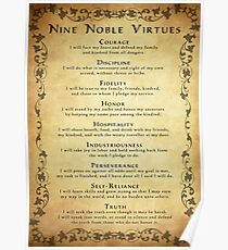 Nine Noble Virtues VERSION 2! Poster