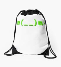 Kowtow kaomoji emoticon Drawstring Bag