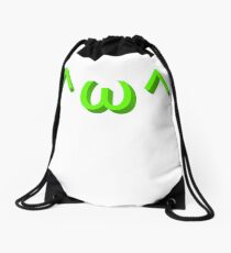 Bear face kaomoji emoticon Drawstring Bag