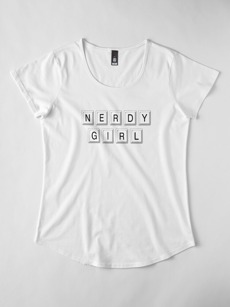 Alternate view of Nerdy Girl Computer and Social Media Art Premium Scoop T-Shirt