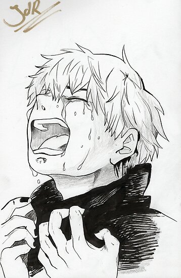 "Tokyo Ghoul Kaneki Crying" Poster by Joron | Redbubble