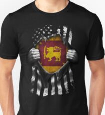 Sri Lankan American Flag USA Sri Lanka Unisex T-Shirt
