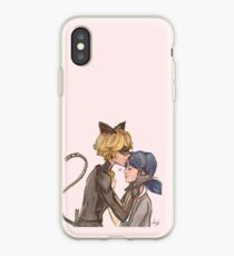 Vinilo o funda para iPhone Marinette y Chat Noir
