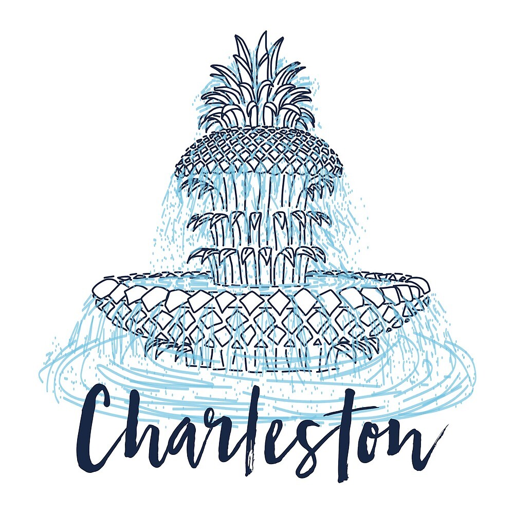 "Charleston Pineapple Fountain" by mjfoery Redbubble
