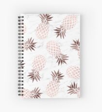 Elegant white marble rose gold pineapple Spiral Notebook