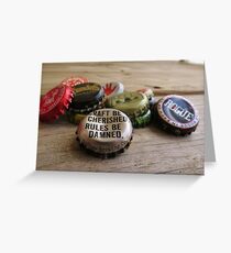 Craft Beer Bottle Caps Greeting Card