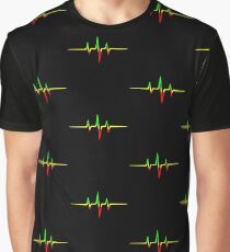 Music Pulse, Reggae, Heartbeat, Rastafari, Jah, Jamaica, Rasta Graphic T-Shirt