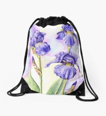 Bearded Iris (watercolour on paper) Drawstring Bag