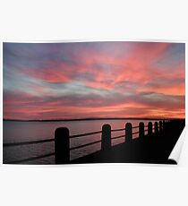 Sunset over Charleston Harbor Poster