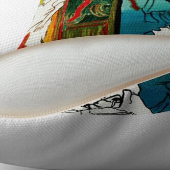 Alternate view of Composition Painting - Umbrella girl with woman Throw Pillow