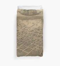 Vintage Pictorial Map of La Grange TX (1880) Duvet Cover