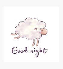 Count the sheep! Cute hand-drawn print Photographic Print