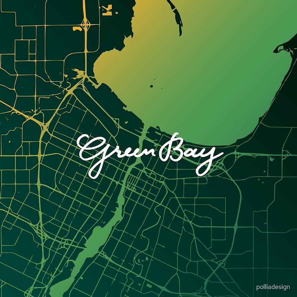 "Green Bay Map" by polliadesign | Redbubble