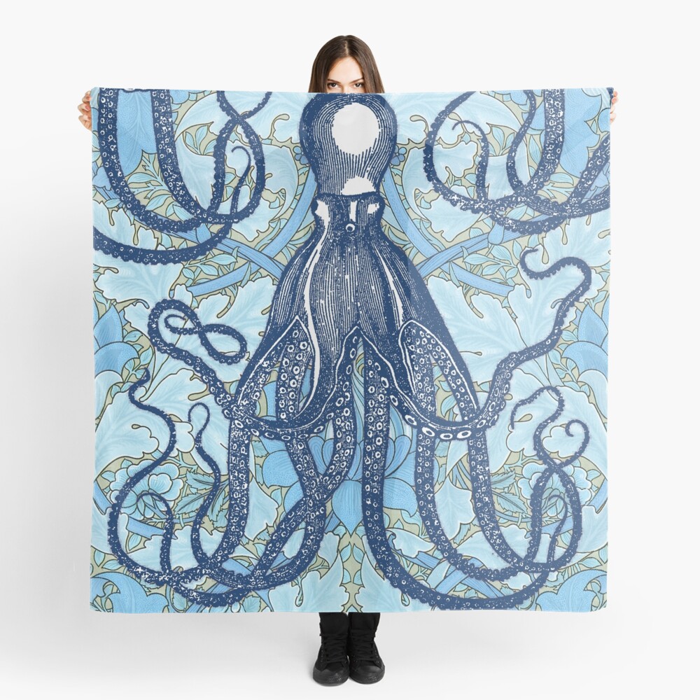 Antique Octopus with William Morris Wallpaper Scarf