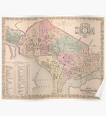 Vintage Map of Washington DC (1857) Poster