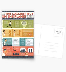 How to be THE LUCKIEST GUY ON THE PLANET in 4 Easy Steps Postcards