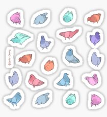 Pigeons Poofs in Multicolor Sticker