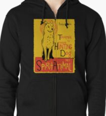Funny Finnish Spitz Cute Dog Chat Noir Mashup Art Design Zipped Hoodie
