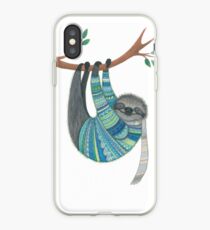 Smiley sloth wearing sweater iPhone Case