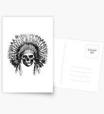 Vintage Chief Skull Design Postcards