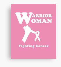 Warrior Woman Fighting Cancer Ribbon for Feminist Canvas Print