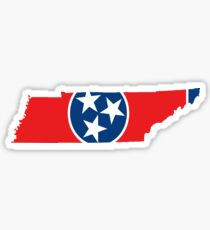 Tennessee State Outline Flag Sticker