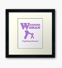 Warrior Woman Fighting All Cancer Ribbon for Feminist Framed Print