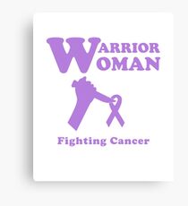 Warrior Woman Fighting All Cancer Ribbon for Feminist Canvas Print