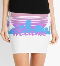 Retro Miami Skyline Mini Skirt