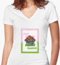 Moms Spaghetti Women's Fitted V-Neck T-Shirt