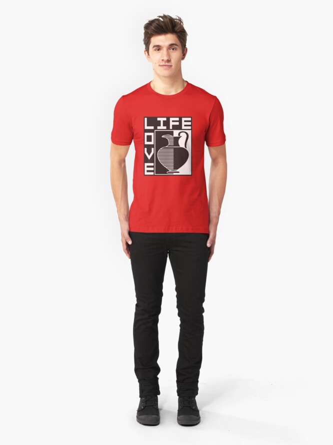 Alternate view of LIFE, LOVE, POTTERY Slim Fit T-Shirt