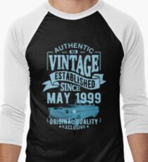 Vintage established since may 1999 Men's Baseball ¾ T-Shirt