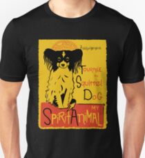 Funny Papillon Cute Dog Chat Noir Mashup Art Design Unisex T-Shirt