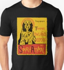 Funny Polish Lowland Sheepdog Cute Dog Chat Noir Mashup Art Design Unisex T-Shirt