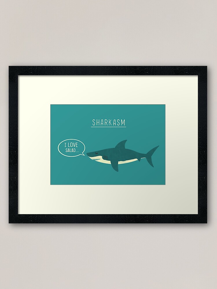 Alternate view of Sharkasm Framed Art Print