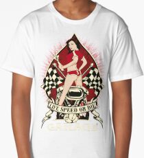 LIFE SPEED OR DIE - Sexy Caferacer Design Long T-Shirt