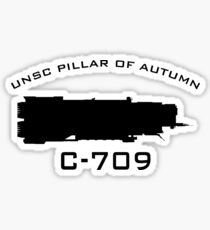 UNSC Pillar Of Autumn C-709 Ship Profile Sticker